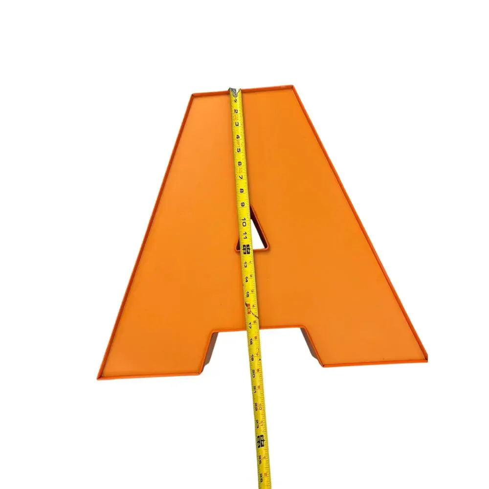 Commercial Channel Letter A Storefront Sign 22” SSC Lighted Orange salvaged